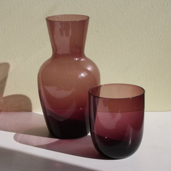 Vintage Tumble up Carafe bedside water Amethyst Glass purple glass Fenton - Picture 3 of 4